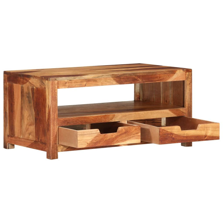 vidaXL Coffee Table 33.1"x19.3"x15.7" Solid Wood Acacia-2