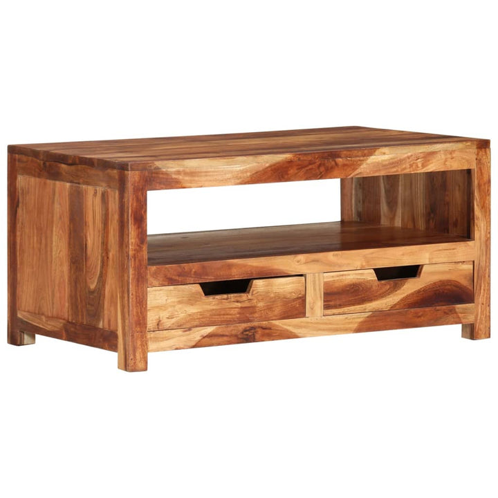 vidaXL Coffee Table 33.1"x19.3"x15.7" Solid Wood Acacia-4