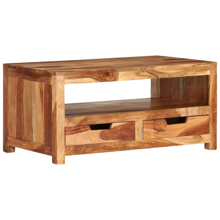 vidaXL Coffee Table 33.1"x19.3"x15.7" Solid Wood Acacia-6