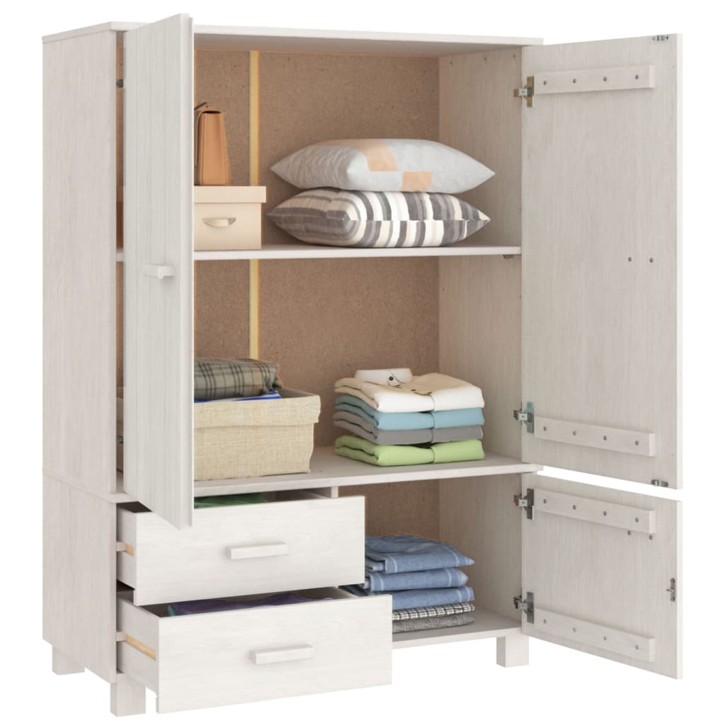 vidaXL Wardrobe Armoire Closet Storage Organizer Rack HAMAR Solid Wood Pine-15