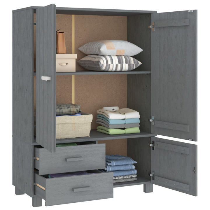 vidaXL Wardrobe Armoire Closet Storage Organizer Rack HAMAR Solid Wood Pine-12