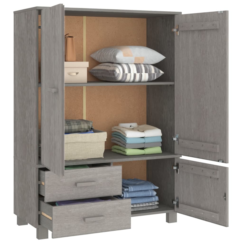 vidaXL Wardrobe Armoire Closet Storage Organizer Rack HAMAR Solid Wood Pine-9