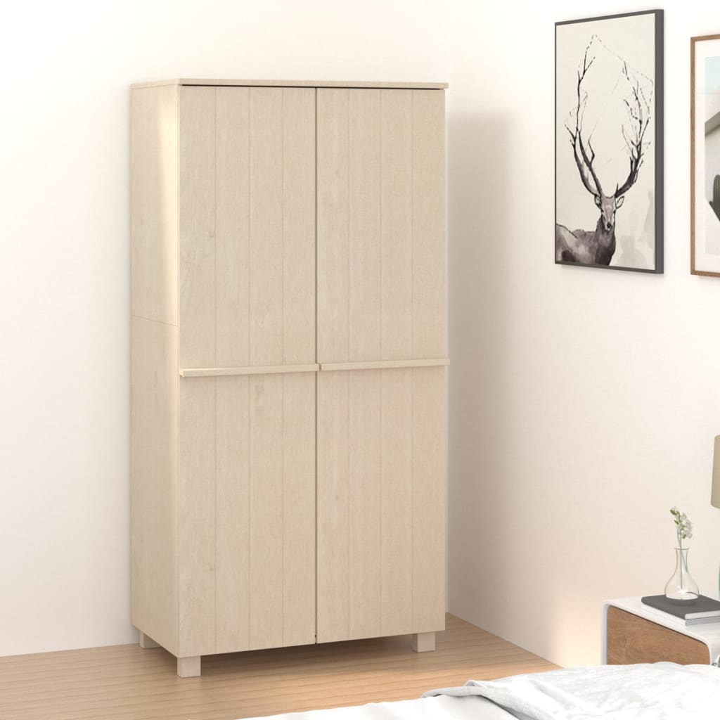 vidaXL Wardrobe Armoire Closet Storage Organizer Rack HAMAR Solid Wood Pine-8