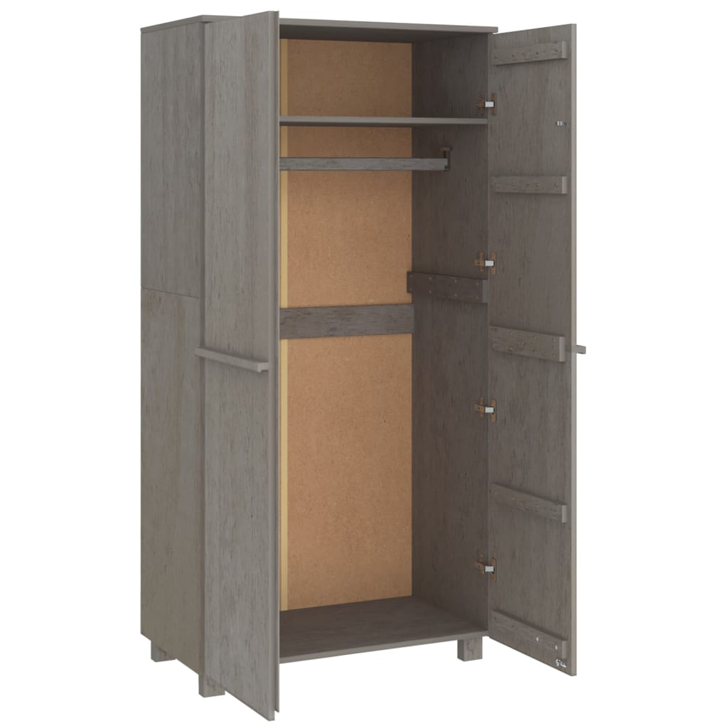 vidaXL Wardrobe Armoire Closet Storage Organizer Rack HAMAR Solid Wood Pine-3