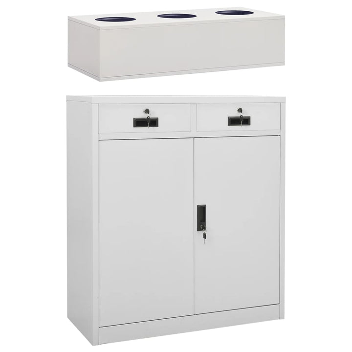 vidaXL Office Cabinet with Planter Box Light Gray 35.4"x15.7"x49.2" Steel-1