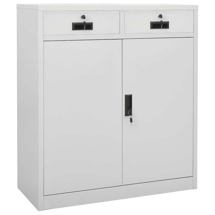 vidaXL Office Cabinet with Planter Box Light Gray 35.4"x15.7"x49.2" Steel-8