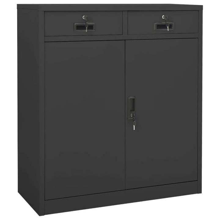 vidaXL Office Cabinet with Planter Box Anthracite 35.4"x15.7"x49.2" Steel-7