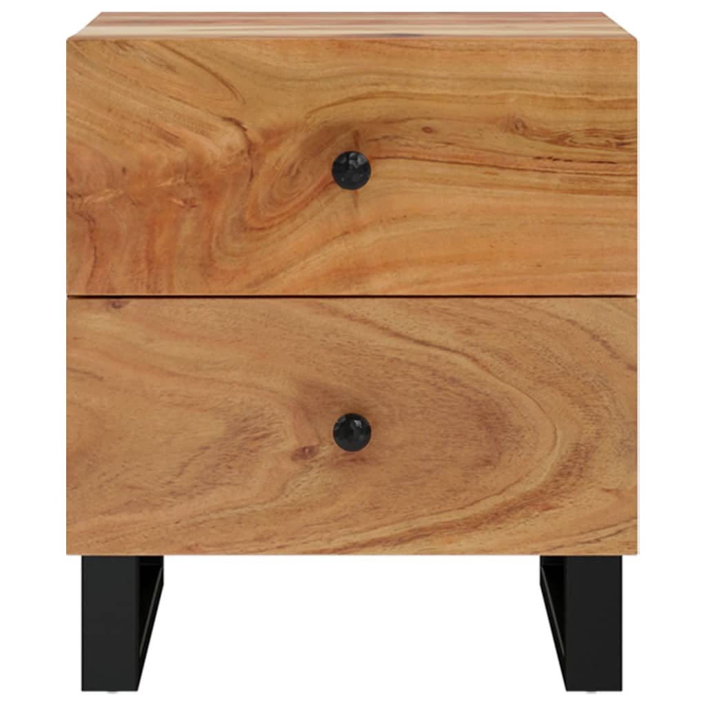vidaXL Bedside Cabinets 2 pcs 15.7"x13"x18.1" Solid Wood Acacia-3