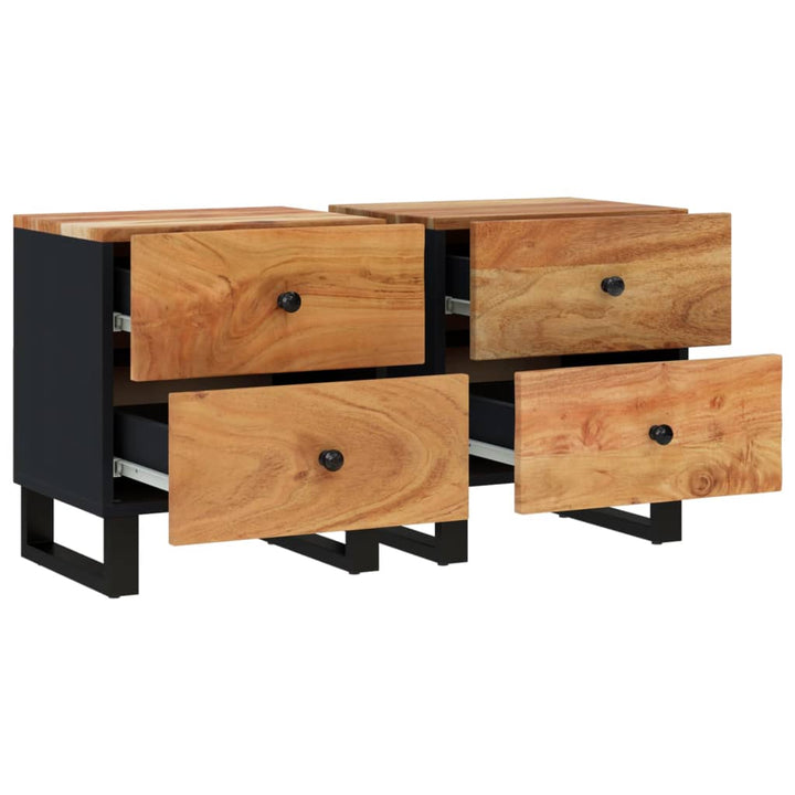 vidaXL Bedside Cabinets 2 pcs 15.7"x13"x18.1" Solid Wood Acacia-8