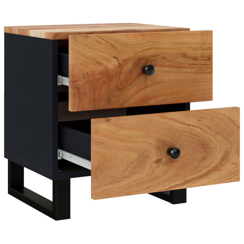 vidaXL Bedside Cabinets 2 pcs 15.7"x13"x18.1" Solid Wood Acacia-9