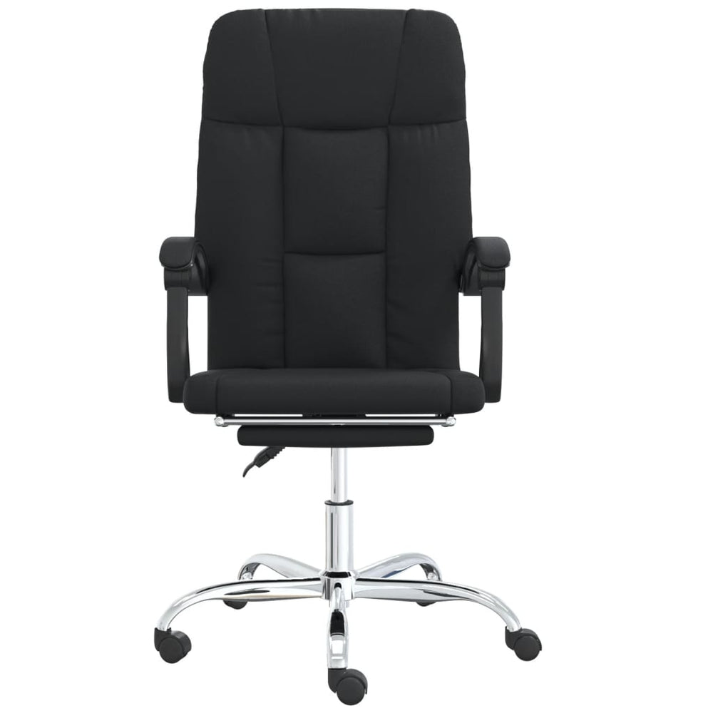 vidaXL Reclining Office Chair Black Faux Leather-1
