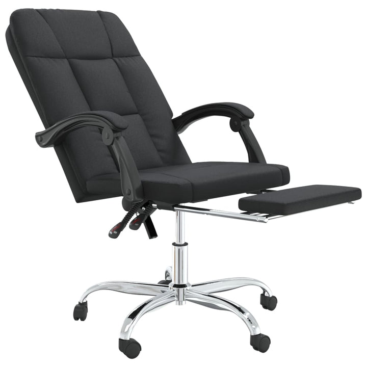 vidaXL Reclining Office Chair Black Faux Leather-4