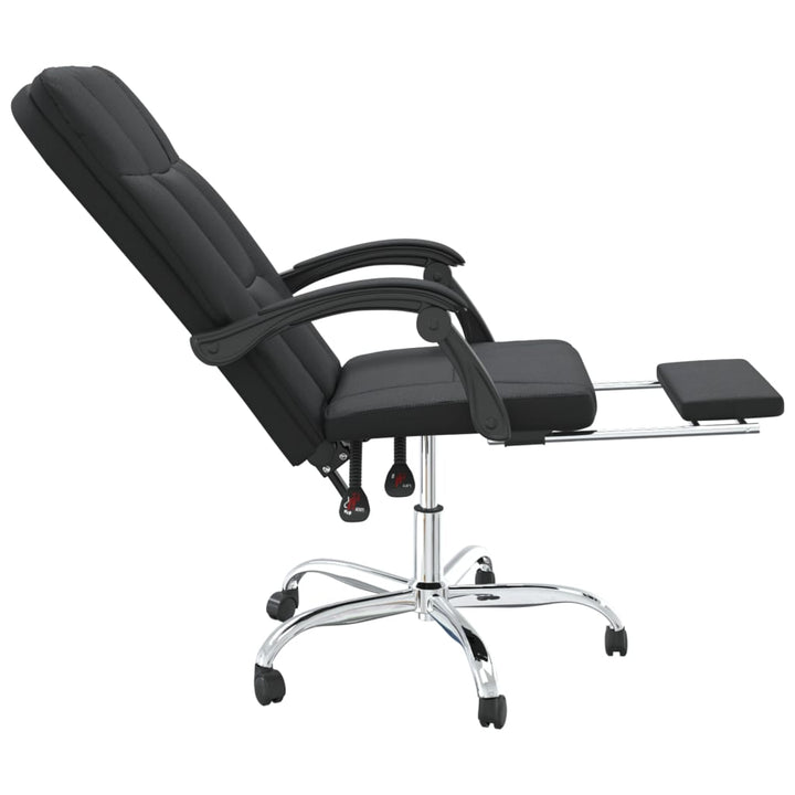 vidaXL Reclining Office Chair Black Faux Leather-5