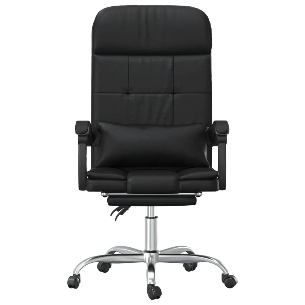 vidaXL Massage Reclining Office Chair Black Faux Leather-1