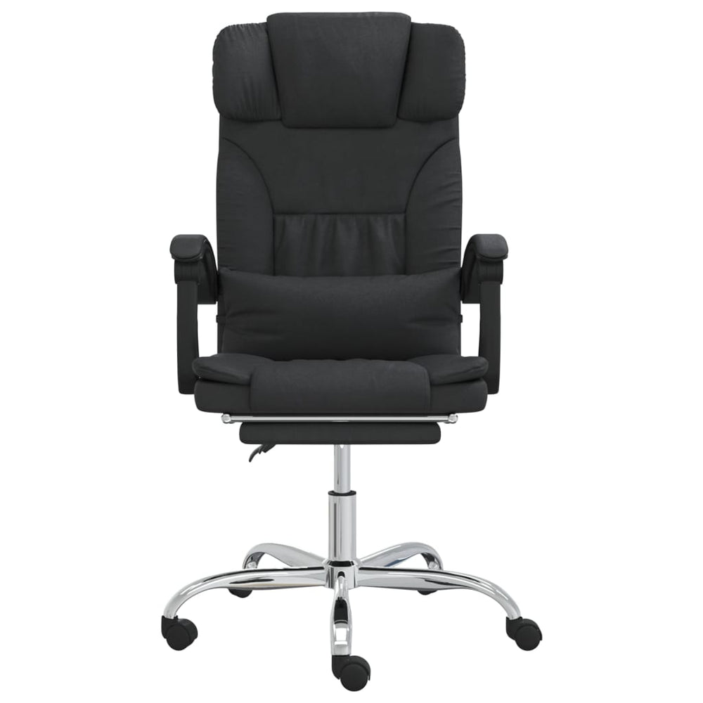 vidaXL Massage Reclining Office Chair Black Faux Leather-1