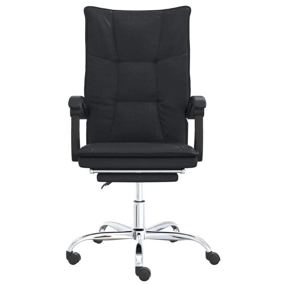 vidaXL Reclining Office Chair Black Faux Leather-1