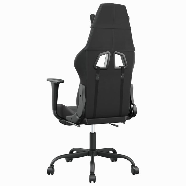 vidaXL Gaming Chair with Footrest Black and Gray Faux Leather-3