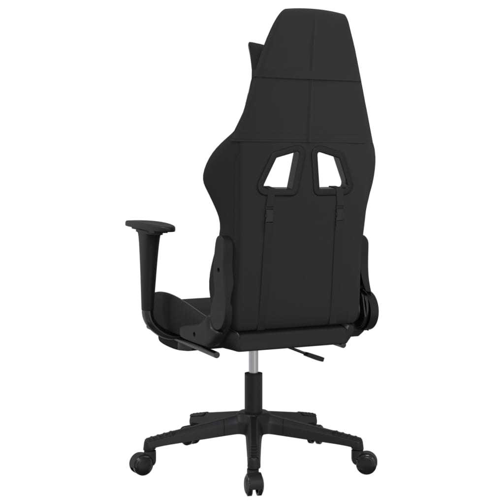vidaXL Gaming Chair with Footrest Black and Light Gray Fabric-3
