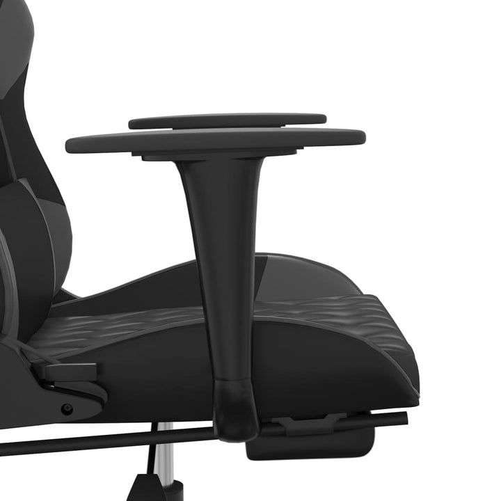 vidaXL Gaming Chair with Footrest Black and Gray Faux Leather-7