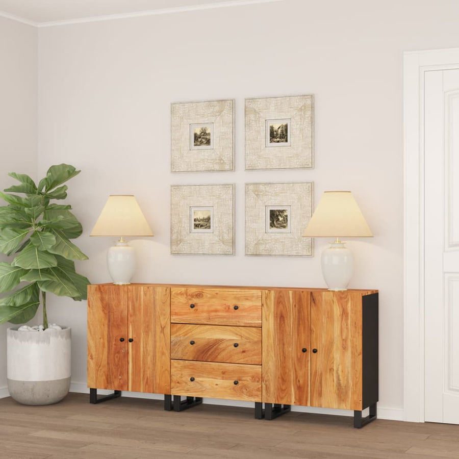 vidaXL 3 Piece Sideboards Solid Wood Acacia-0