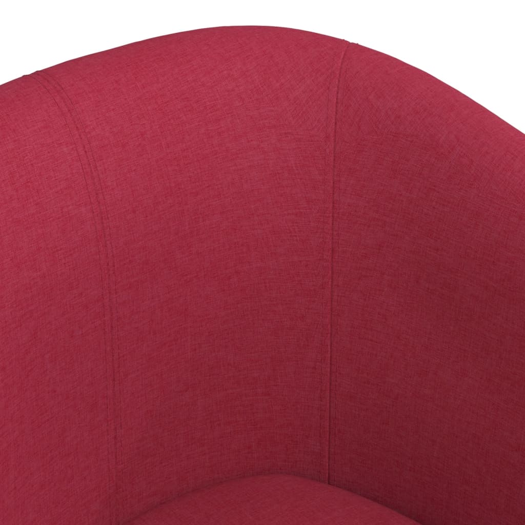vidaXL Tub Chair with Footstool Wine Red Fabric-5