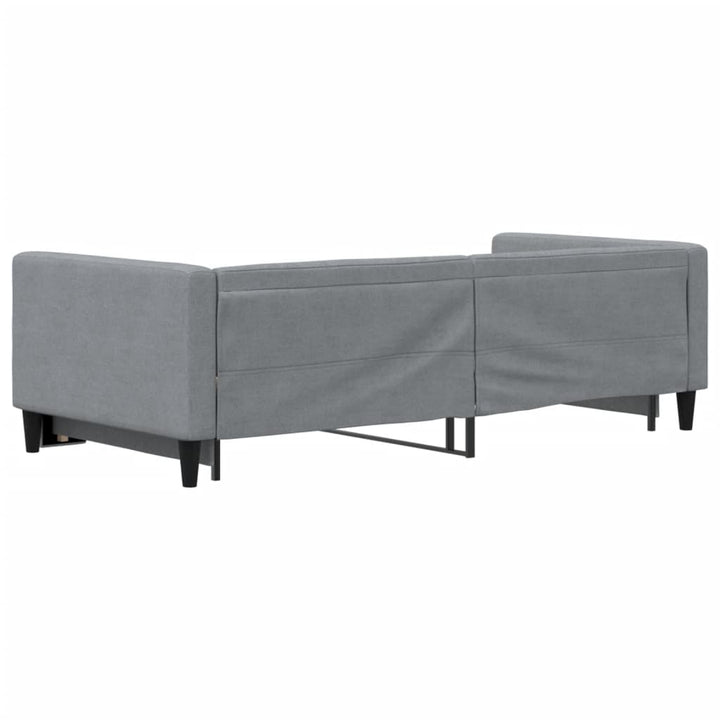 vidaXL Daybed with Trundle Light Gray 39.4"x74.8" Fabric-2