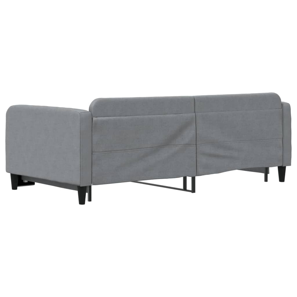 vidaXL Daybed with Trundle Light Gray 39.4"x74.8" Fabric-3