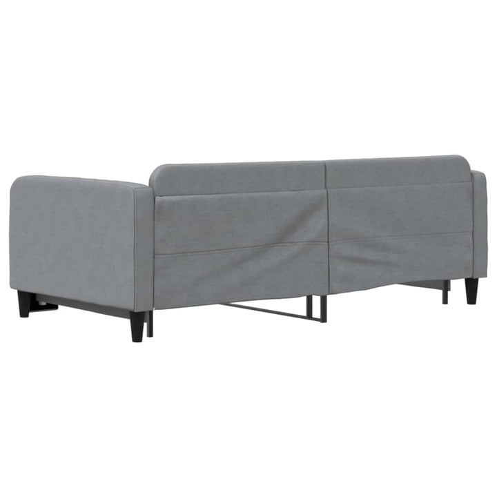 vidaXL Daybed with Trundle Light Gray 39.4"x74.8" Fabric-3
