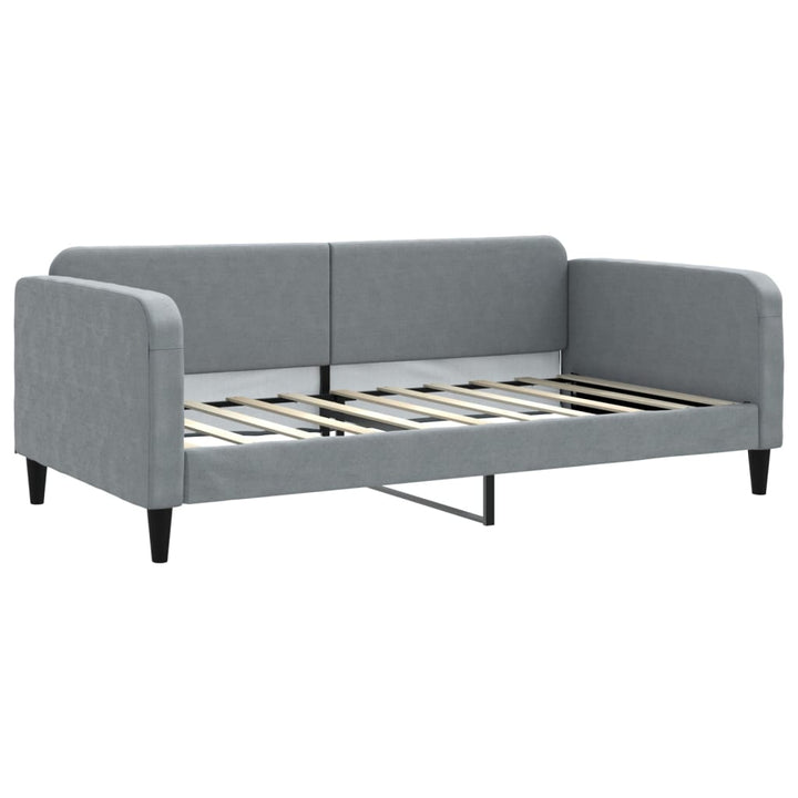 vidaXL Daybed with Trundle Light Gray 39.4"x74.8" Fabric-4