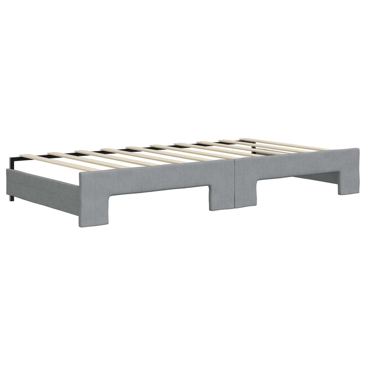 vidaXL Daybed with Trundle Light Gray 39.4"x74.8" Fabric-6