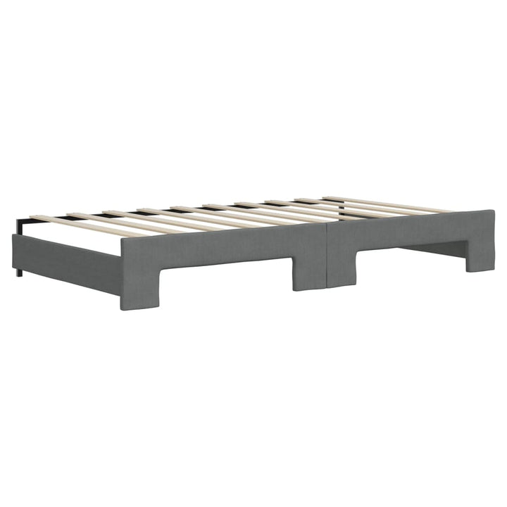 vidaXL Daybed with Trundle Dark Gray 39.4"x74.8" Fabric-5
