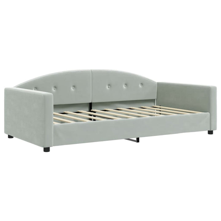 vidaXL Daybed with Trundle Light Gray 39.4"x74.8" Velvet-4