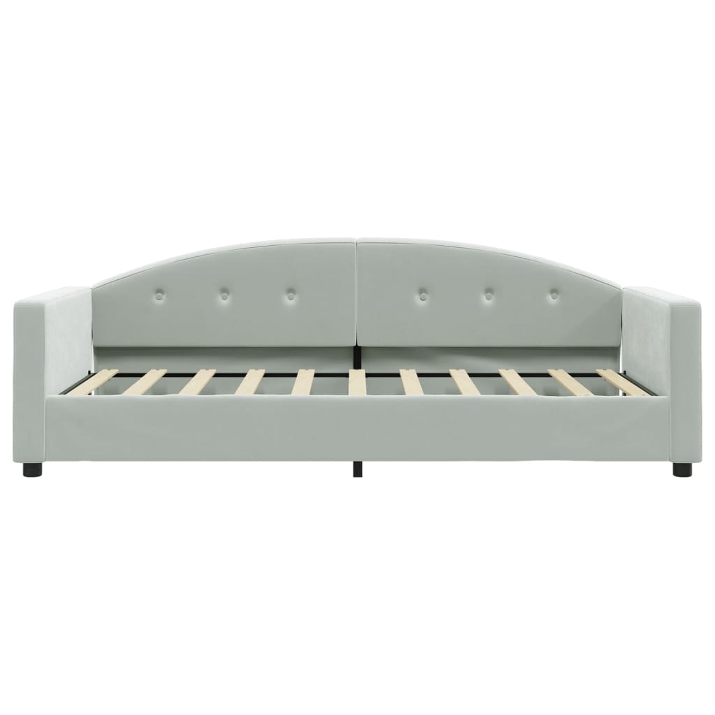 vidaXL Daybed with Trundle Light Gray 39.4"x74.8" Velvet-5