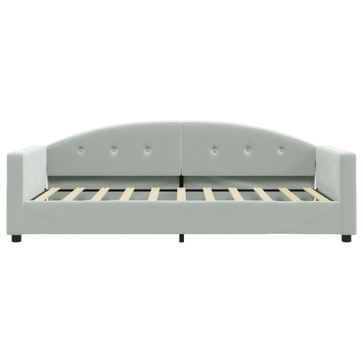 vidaXL Daybed with Trundle Light Gray 39.4"x74.8" Velvet-5