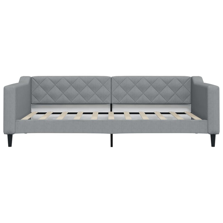 vidaXL Daybed with Trundle Light Gray 39.4"x74.8" Fabric-5