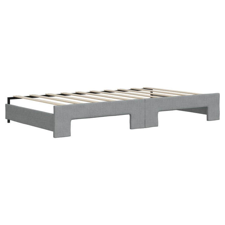 vidaXL Daybed with Trundle Light Gray 39.4"x74.8" Fabric-6