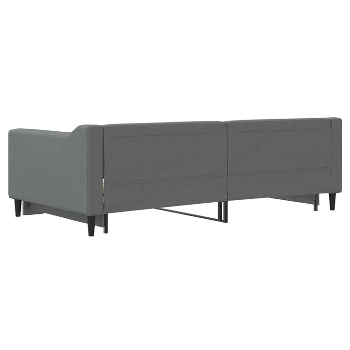 vidaXL Daybed with Trundle Dark Gray 39.4"x74.8" Fabric-3