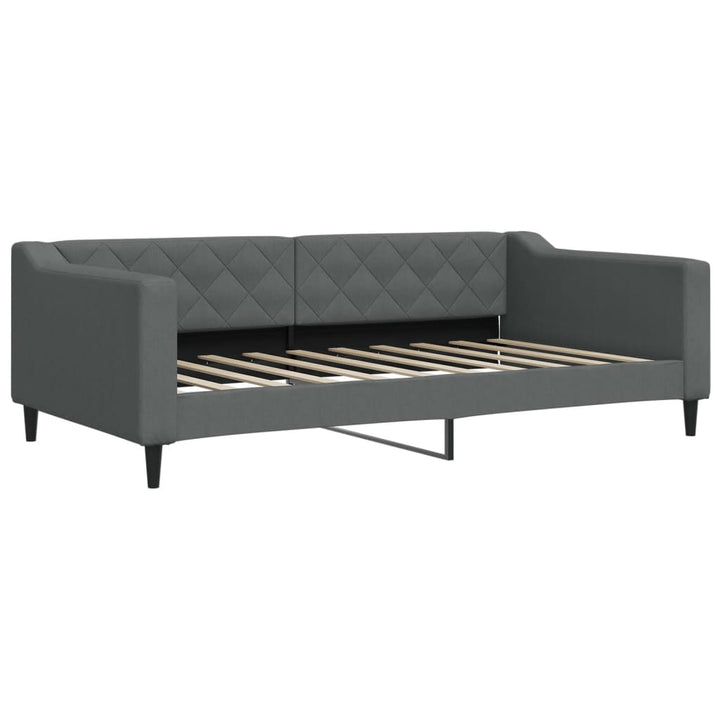 vidaXL Daybed with Trundle Dark Gray 39.4"x74.8" Fabric-4