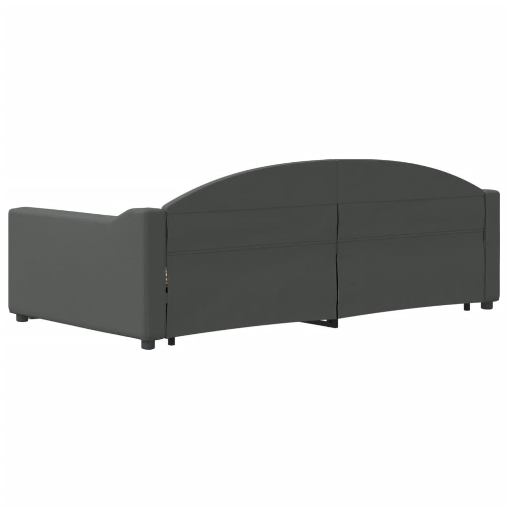 vidaXL Daybed with Trundle Dark Gray 39.4"x74.8" Fabric-3