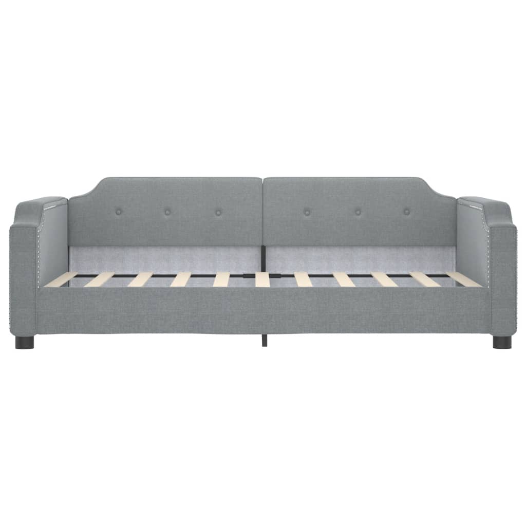 vidaXL Daybed with Trundle Light Gray 39.4"x74.8" Fabric-4