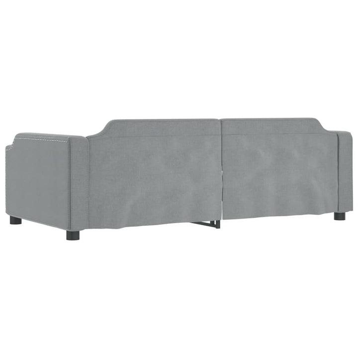 vidaXL Daybed with Trundle Light Gray 39.4"x74.8" Fabric-5