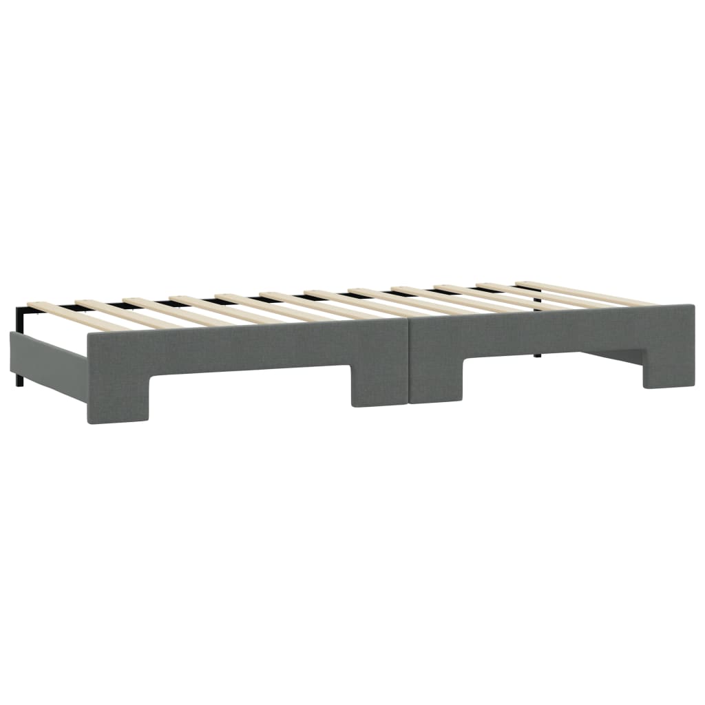 vidaXL Daybed with Trundle Dark Gray 39.4"x74.8" Fabric-6