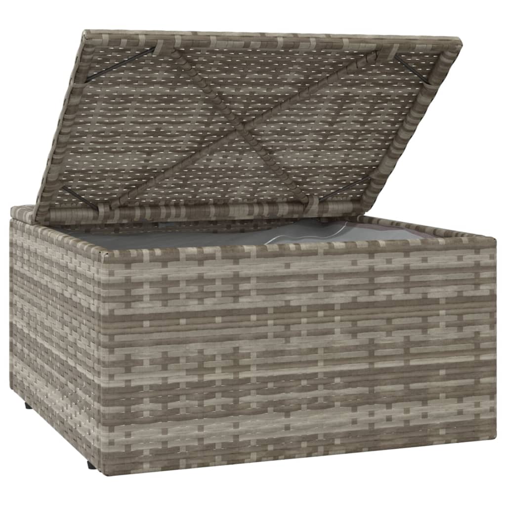 vidaXL 4 Piece Patio Lounge Set with Cushions Gray Poly Rattan-8
