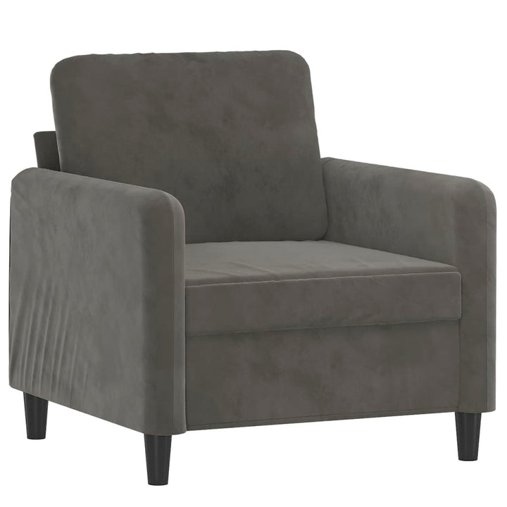 vidaXL 3 Piece Sofa Set with Throw Pillows&Cushions Dark Gray Velvet-2
