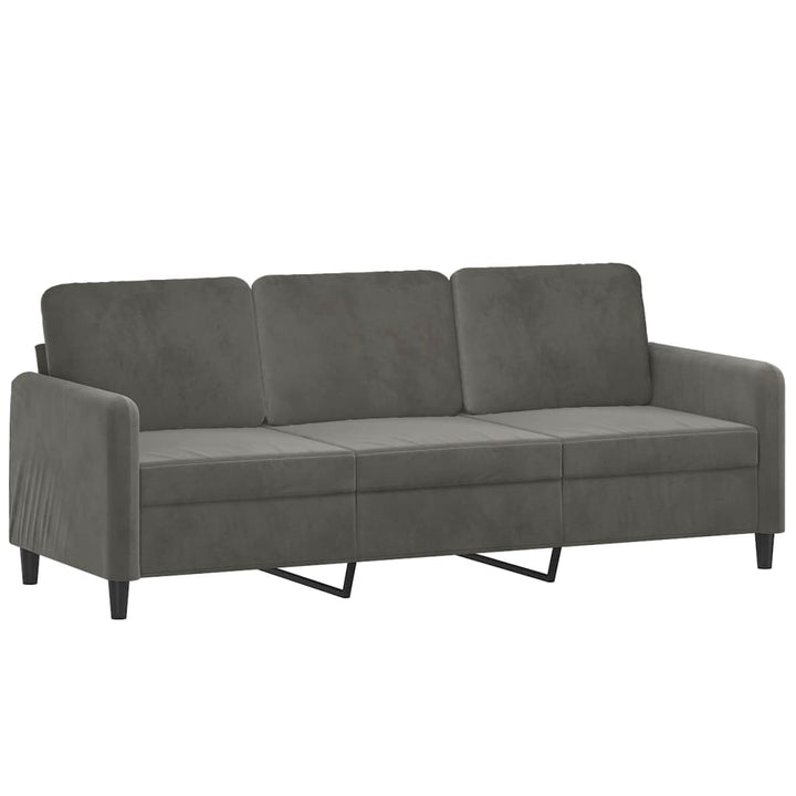 vidaXL 2 Piece Sofa Set with Throw Pillows&Cushions Dark Gray Velvet-3