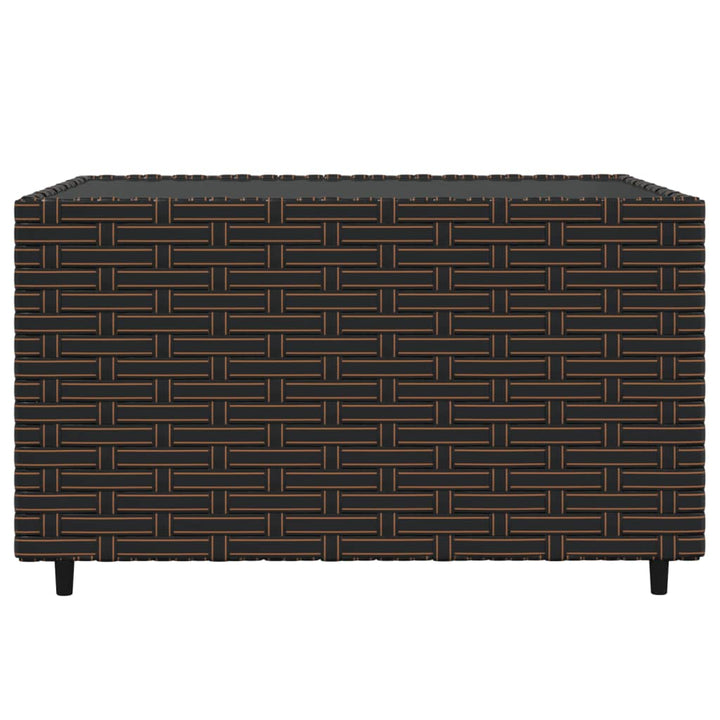 vidaXL 4 Piece Patio Lounge Set with Cushions Brown Poly Rattan-7