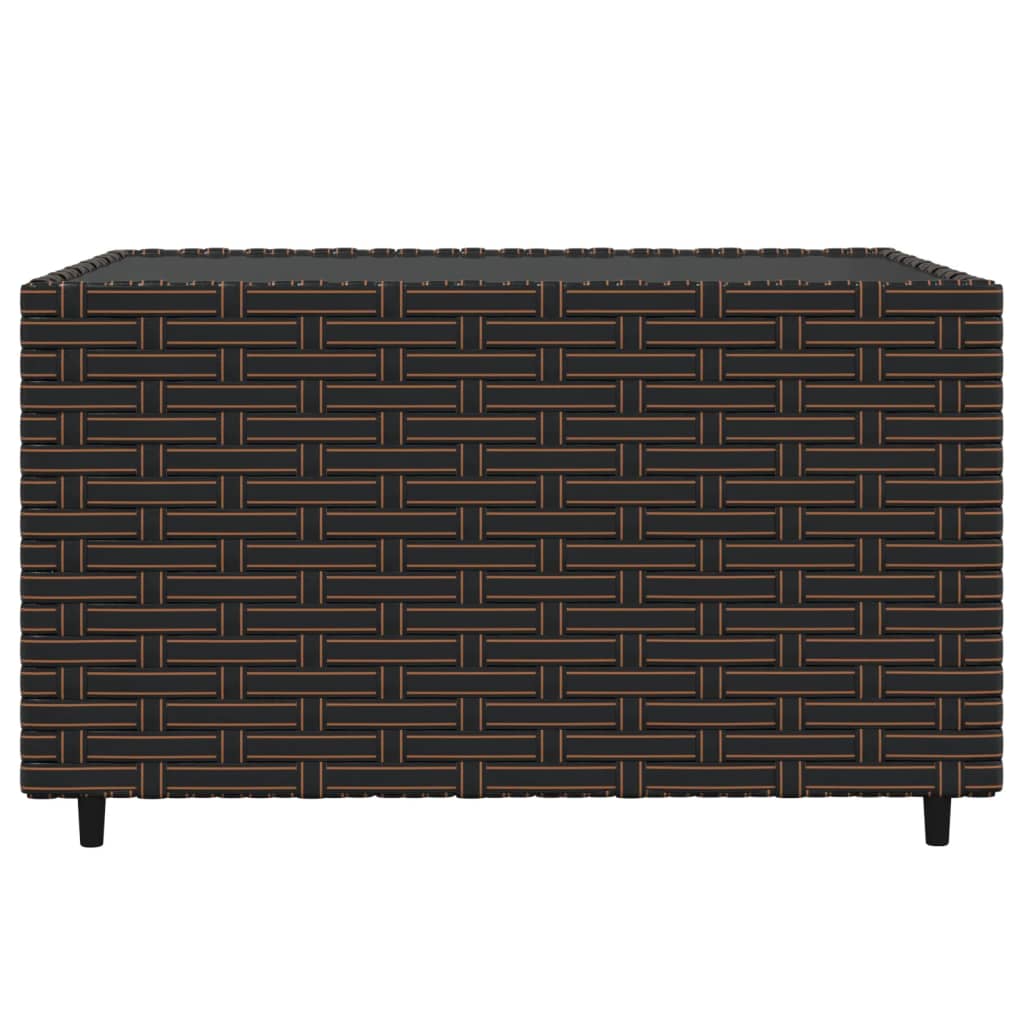 vidaXL 4 Piece Patio Lounge Set with Cushions Brown Poly Rattan-7