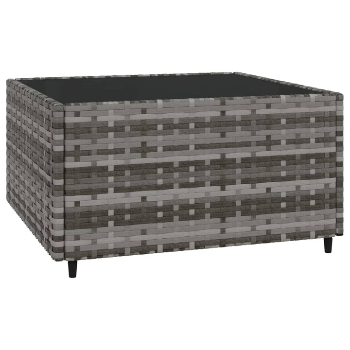 vidaXL 4 Piece Patio Lounge Set with Cushions Gray Poly Rattan-6