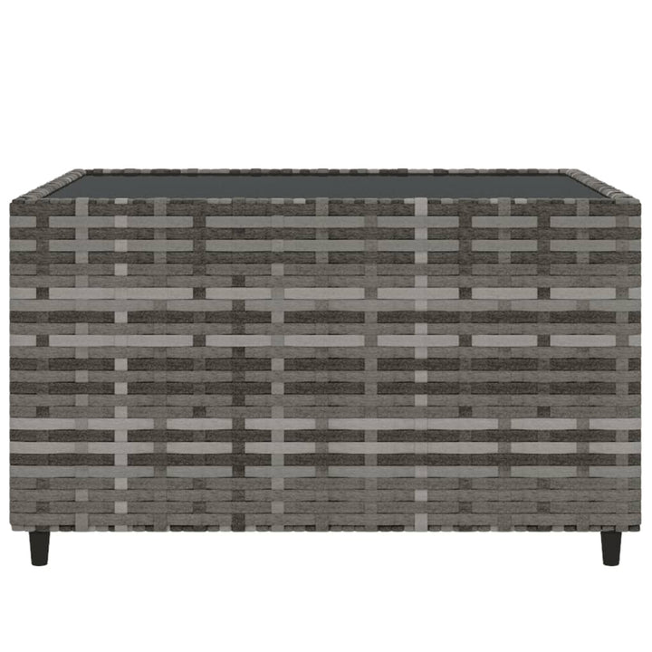 vidaXL 4 Piece Patio Lounge Set with Cushions Gray Poly Rattan-7