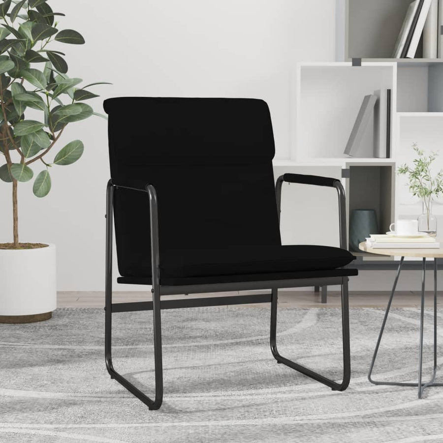 vidaXL Lounge Chair Black 21.7"x25.2"x31.5" Faux Leather-0